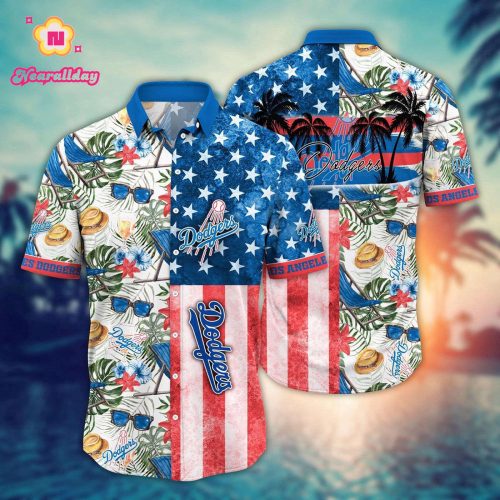 Los Angeles Dodgers Hawaiian Shirt Flower Home Run MLB Threads for Fans