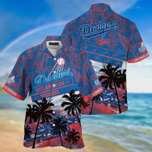 Los Angeles Dodgers Hawaiian Shirt Palm Tree Pattern MLB Fan Apparel