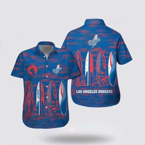 MLB Los Angeles Dodgers Hawaiian Shirt with Skateboard Pattern – Perfect for Fans!