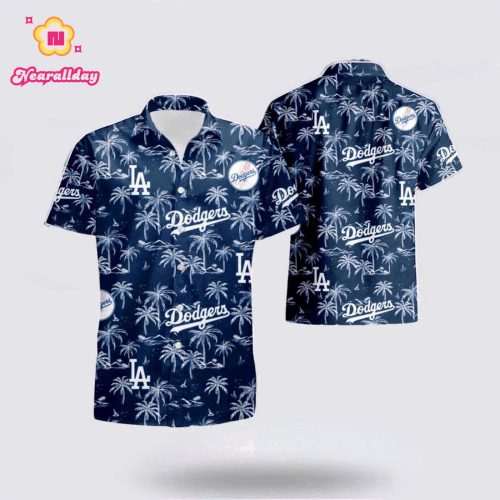 MLB Los Angeles Dodgers Hawaiian Shirt: Surf in Style with Cool Beach Outfits for Fans
