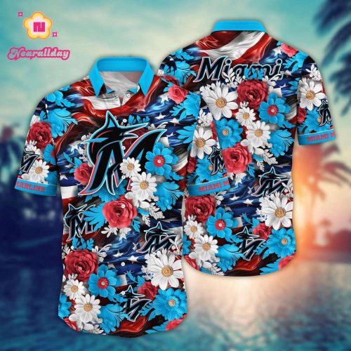 MLB Miami Marlins Hawaii Shirt Independence Day - Perfect for Cool Fans!