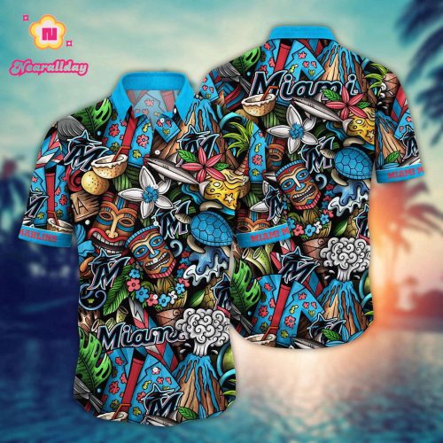 MLB Miami Marlins Hawaiian Shirt: Make a Style Statement with Flower Strike Design