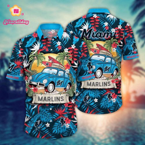 MLB Miami Marlins Hawaiian Shirt: Summer Heatwave Gear for Sports Fans