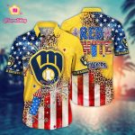 MLB Milwaukee Brewers Independence Day Hawaiian Shirt – Vibrant Aloha for Fans