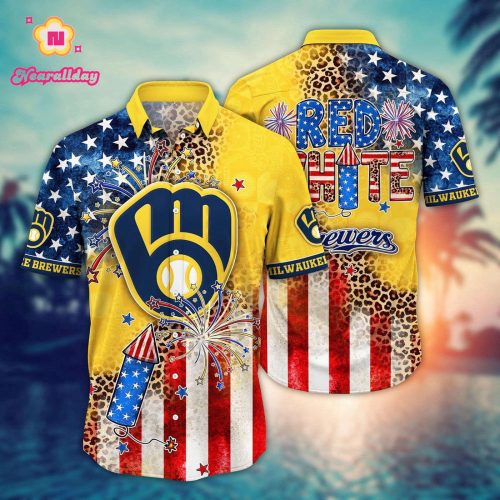 MLB Milwaukee Brewers Independence Day Hawaiian Shirt - Vibrant Aloha for Fans