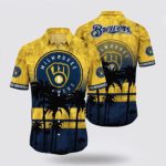 MLB Milwaukee Brewers Hawaiian Shirt: Dive into Ocean Vibes with Unique Tropical Style for Fans