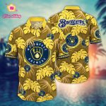 MLB Milwaukee Brewers Hawaiian Shirt: Floral Symphony Fan Gift