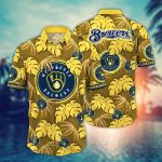 Milwaukee Brewers Hawaiian Shirt: Floral Symphony Gift for Fans