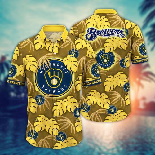 Milwaukee Brewers Hawaiian Shirt: Floral Symphony Gift for Fans