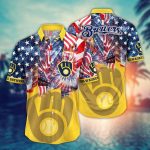 Milwaukee Brewers Hawaiian Shirt: Flower Game Day Aloha MLB Style for Fans