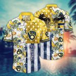 MLB Milwaukee Brewers Hawaiian Shirt: Flower Home Run Fans Gear