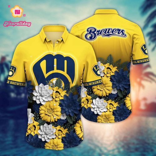 MLB Milwaukee Brewers Hawaiian Shirt: Stay Cool in Hawaiian Heatwave for Sport Fans