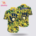 Milwaukee Brewers MLB Hawaiian Shirt Set – Perfect for Fans! Milwaukee Brewers MLB Hawaiian Shirt Set – Perfect for Fans!