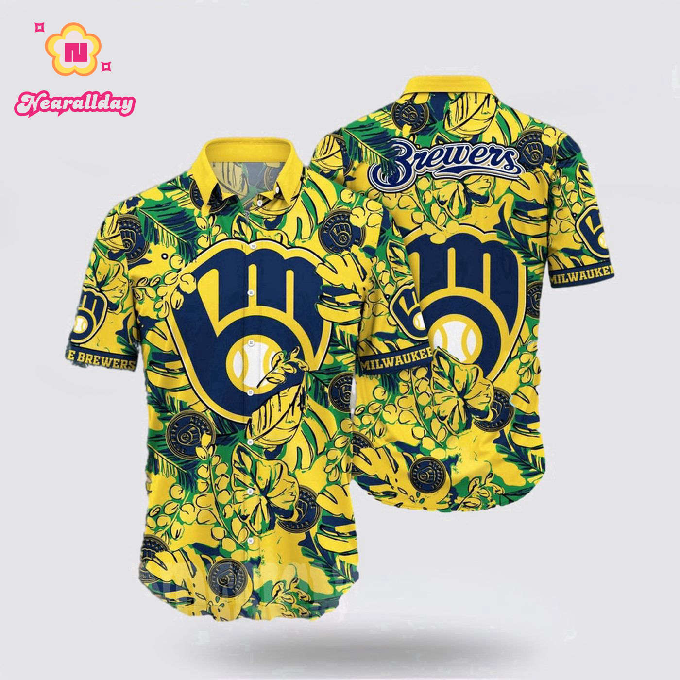 Milwaukee Brewers MLB Hawaiian Shirt Set – Perfect for Fans! Milwaukee Brewers MLB Hawaiian Shirt Set – Perfect for Fans!