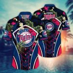 Minnesota Twins Hawaiian Shirt: Flower Strike Pose for MLB Fans