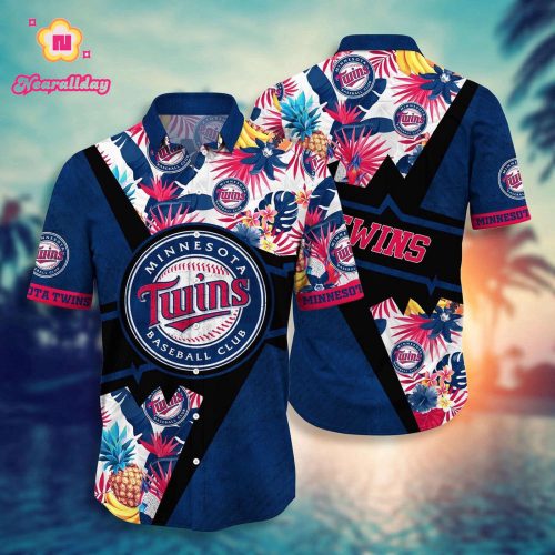 MLB Minnesota Twins Hawaiian Shirt: Swing Into Sunset with Floral Design
