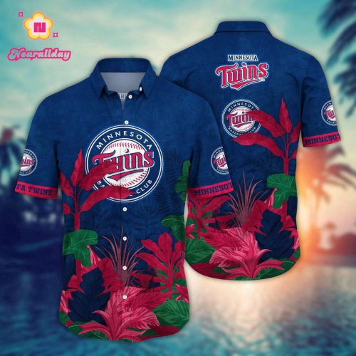 MLB Minnesota Twins Hawaiian Shirt: Tropical Trees Pattern for Fans