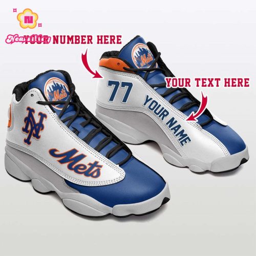 MLB New York Mets Custom Name Number Air Jordan 13 Shoes V5- Unisex Shoes Gift
