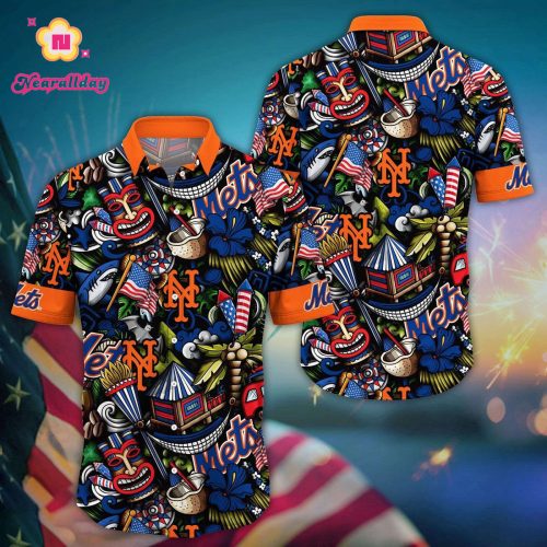 MLB New York Mets Aloha Shirt: Vibrant Hawaiian Style for Cool Fans