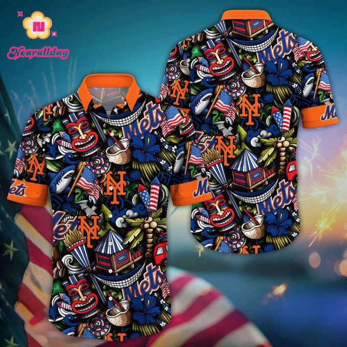 MLB New York Mets Aloha Shirt: Vibrant Hawaiian Style for Cool Fans