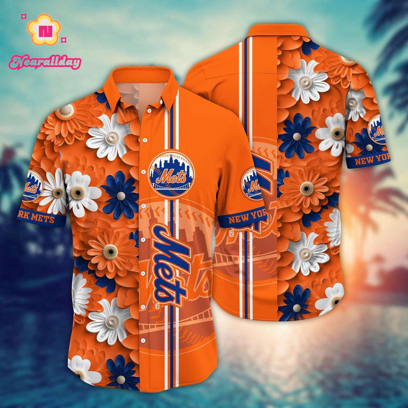 MLB New York Mets Hawaiian Shirt: Floral Finesse for Sports Fans MLB New York Mets Hawaiian Shirt: Floral Finesse for Sports Fans