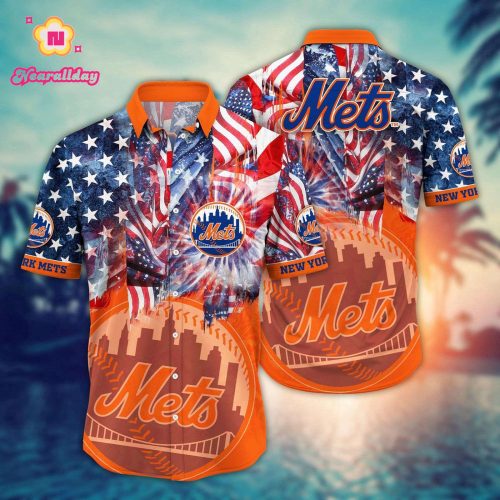 MLB New York Mets Hawaiian Shirt: Floral Game Day Aloha Style for Fans