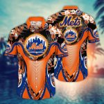 MLB New York Mets Hawaiian Shirt: Flower Grandstand Glamour for Fans