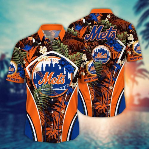 MLB New York Mets Hawaiian Shirt: Flower Strike Pose for Fans