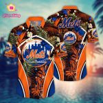 MLB New York Mets Hawaiian Shirt: Flower Strike Pose for Fans