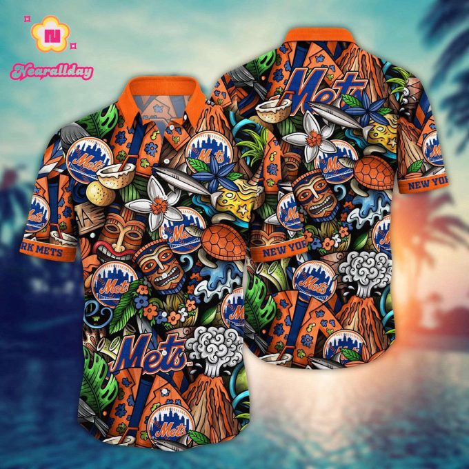 MLB New York Mets Hawaiian Shirt: Make a Style Statement with Flower Strike Design