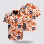 MLB New York Mets Hawaiian Shirt: Orange Tropical Fan Apparel
