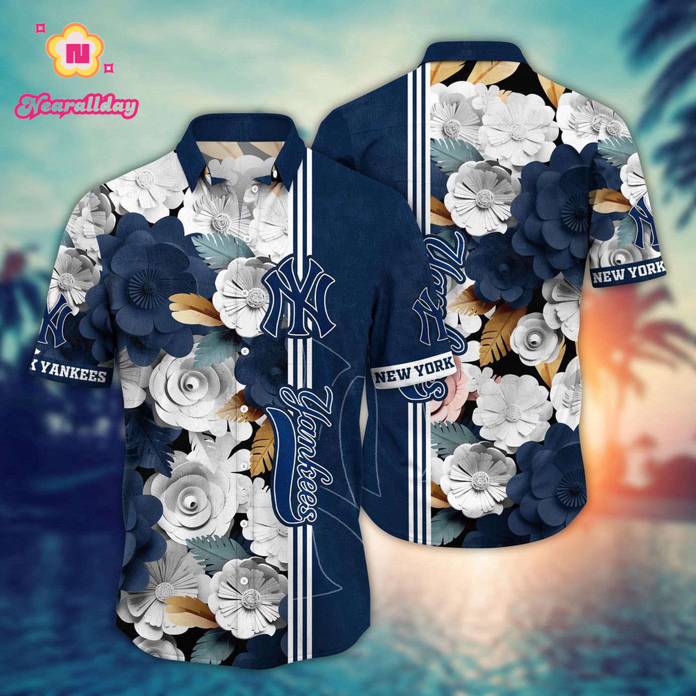 MLB New York Yankees Hawaiian Shirt: Floral Fashion Frenzy for Sport Fans MLB New York Yankees Hawaiian Shirt: Floral Fashion Frenzy for Sport Fans