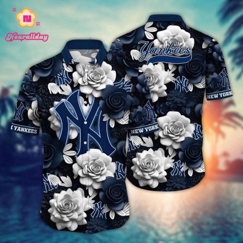 MLB New York Yankees Hawaiian Shirt: Flower Aloha Style for Fans