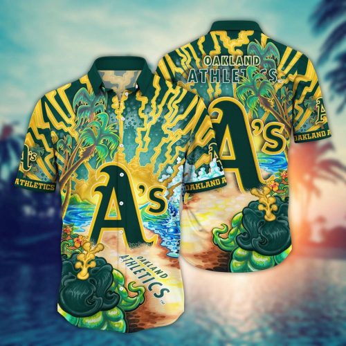 MLB Oakland Athletics Hawaiian Shirt: Diamond Dreamscape for Sports Fans