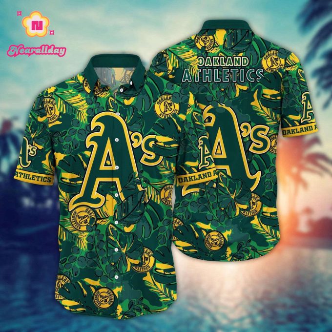MLB Oakland Athletics Hawaiian Shirt: Palm Tree Paradise for Fans