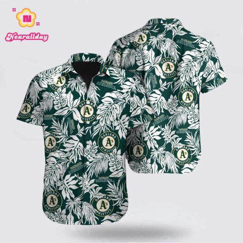 MLB Oakland Athletics Hawaiian Shirt – Tropical Fan Pattern