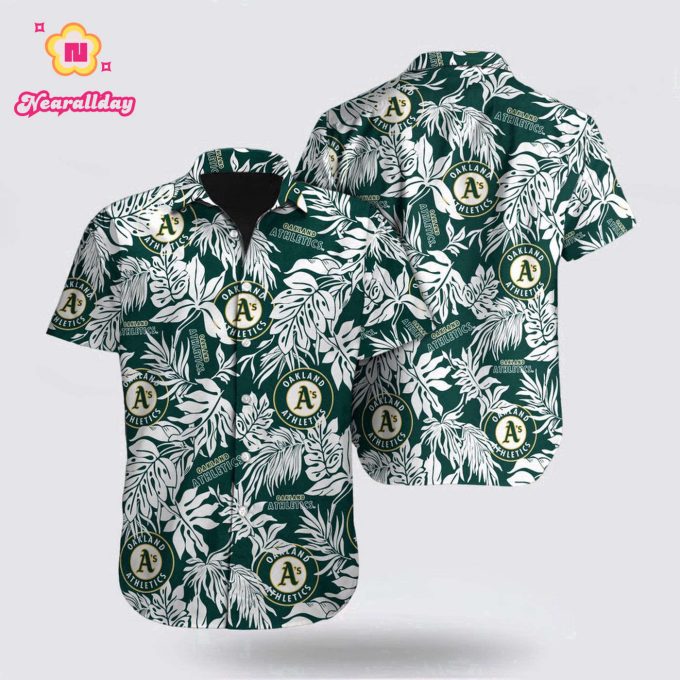 MLB Oakland Athletics Hawaiian Shirt – Tropical Fan Pattern