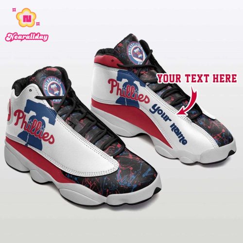 MLB Philadelphia Phillies Custom Name Air Jordan 13 Shoes V3- Unisex Shoes Gift