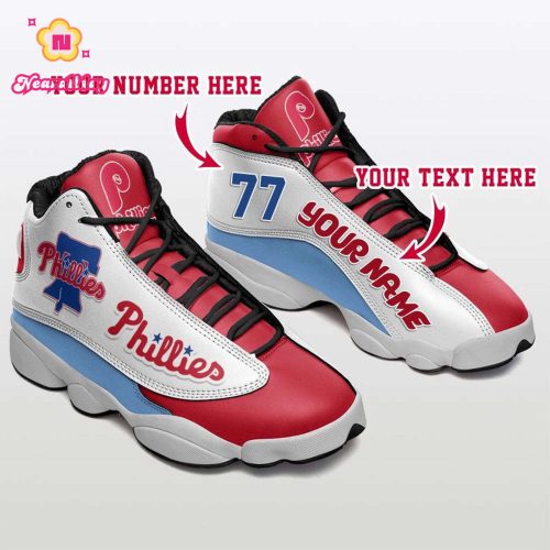 MLB Philadelphia Phillies Custom Name Number Air Jordan 13 Shoes V4- Unisex Shoes Gift