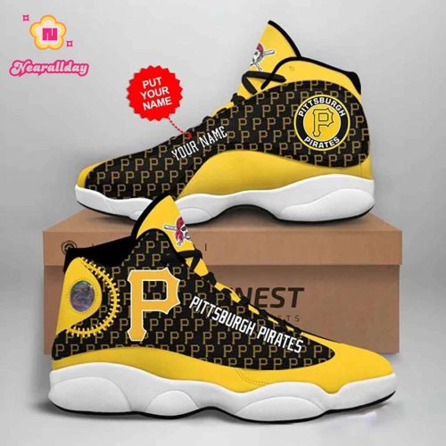 MLB Pittsburgh Pirates Custom Name Air Jordan 13 Shoes V7- Unisex Shoes Gift