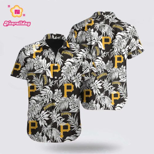 Pittsburgh Pirates Hawaiian Shirt with Leaf Pattern – Perfect for MLB Fans