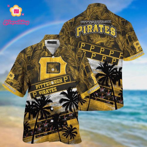 Pittsburgh Pirates Hawaiian Shirt: Official MLB Fan Gear with Palm Tree Pattern
