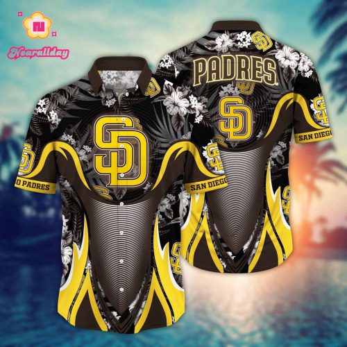 MLB San Diego Padres Hawaiian Shirt: Flower Grandstand Glamour for Fans