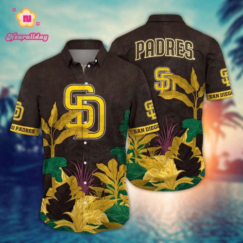 MLB San Diego Padres Hawaiian Shirt: Flower Tropical Trees Pattern for Fans