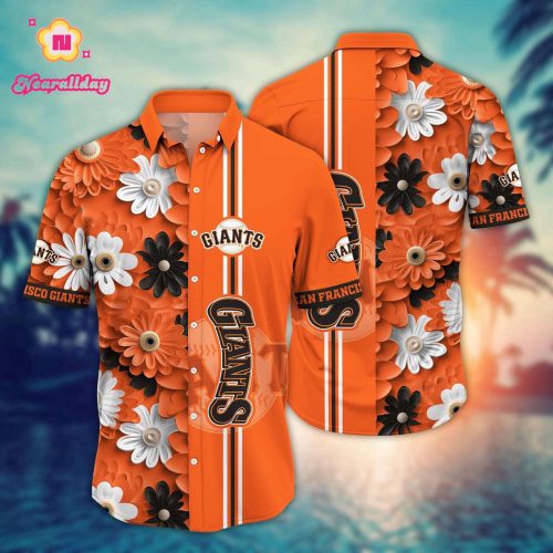 MLB San Francisco Giants Hawaiian Shirt - Floral Finesse for Sports Fans