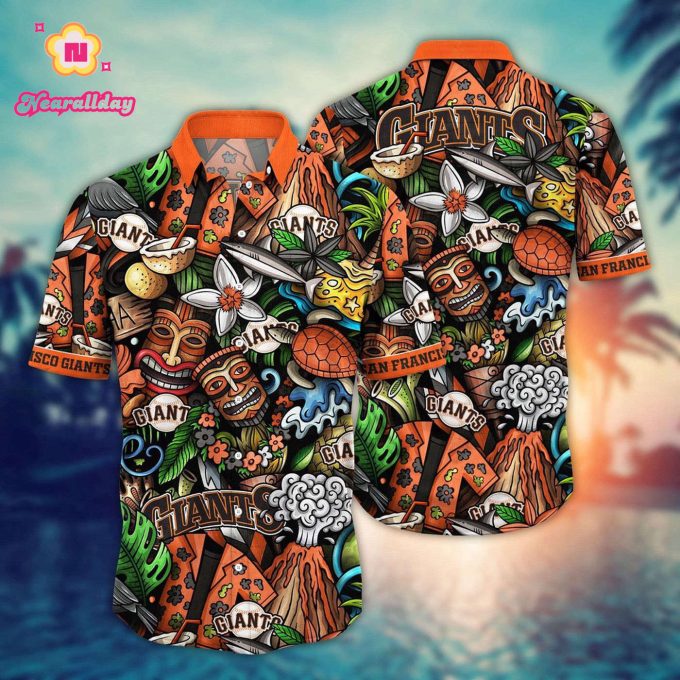 MLB San Francisco Giants Hawaiian Shirt: Make a Style Statement with Flower Strike Design!