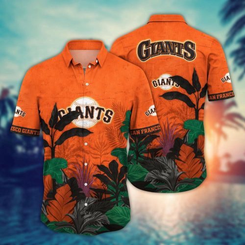 MLB San Francisco Giants Hawaiian Shirt: Tropical Trees Pattern for Fans