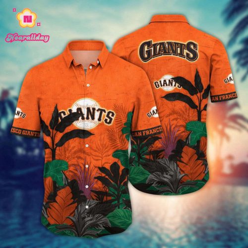 MLB San Francisco Giants Hawaiian Shirt: Tropical Trees Pattern for Fans