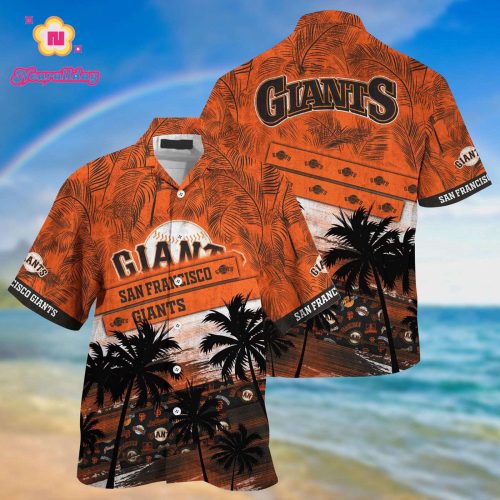 MLB San Francisco Giants Hawaiian Shirt with Palm Tree Pattern - Perfect for Sports Fans