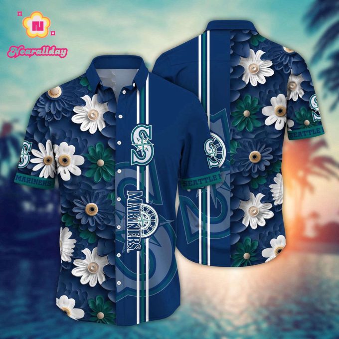 MLB Seattle Mariners Hawaiian Shirt – Floral Finesse for Sports Fans